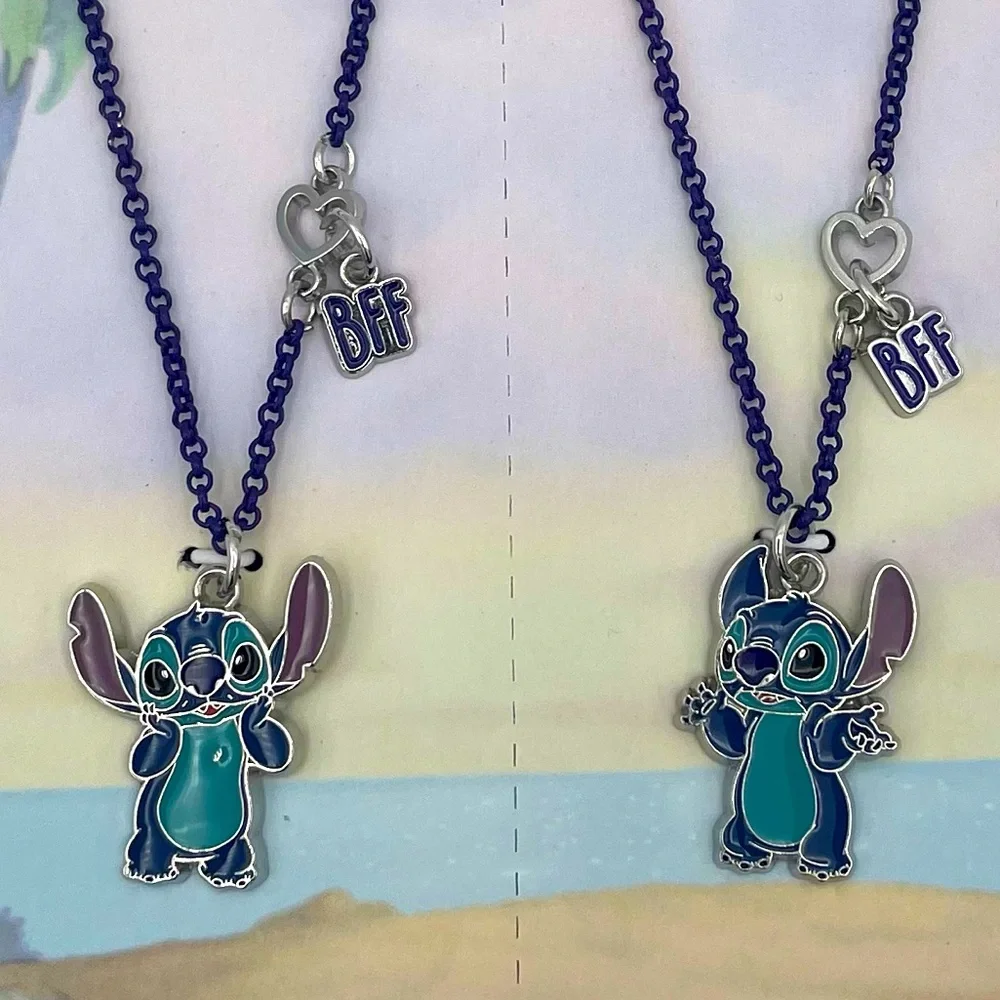Disney Stitch BFF Necklace Set New